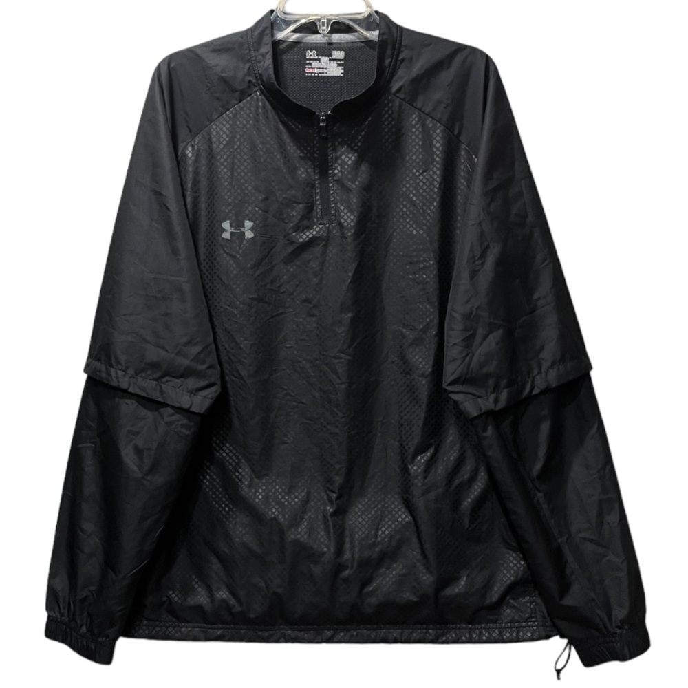 Under Armour Windbreaker Quarterzip Pullover Jacket Removable Sleeves Size Large
